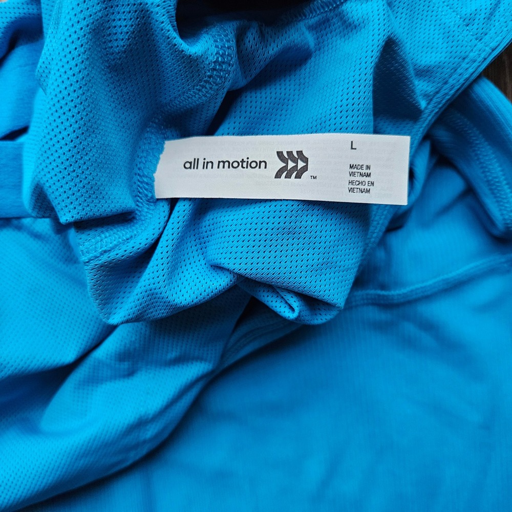 All in Motion Women Rib Short Bodysuit Blue Sleeveless Athletic Romper Large - Picture 3 of 5